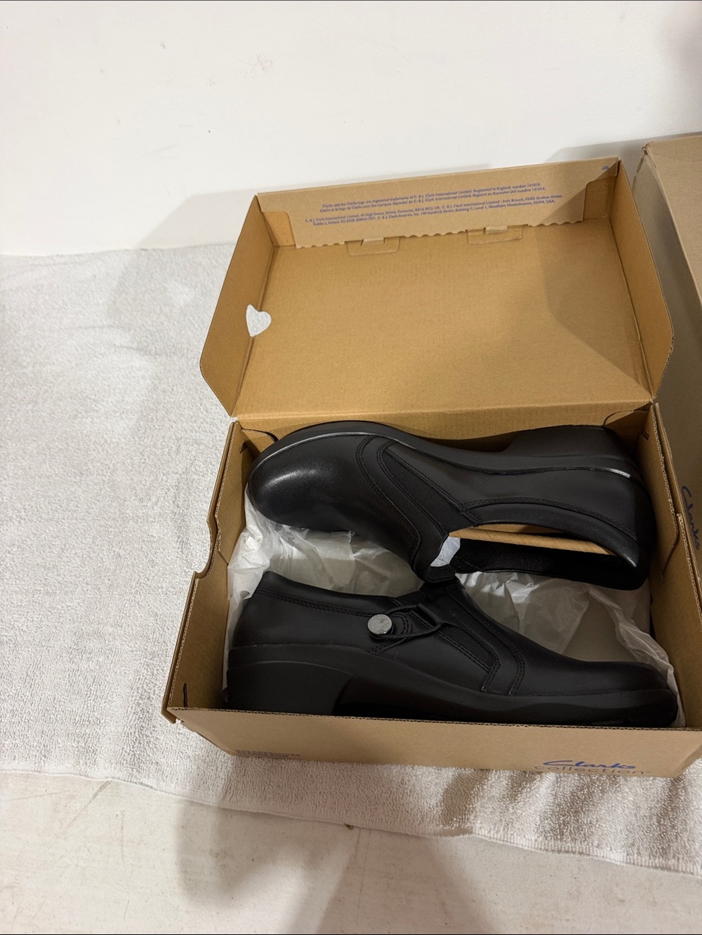 Clarks Black Slip-On Comfort Loafers